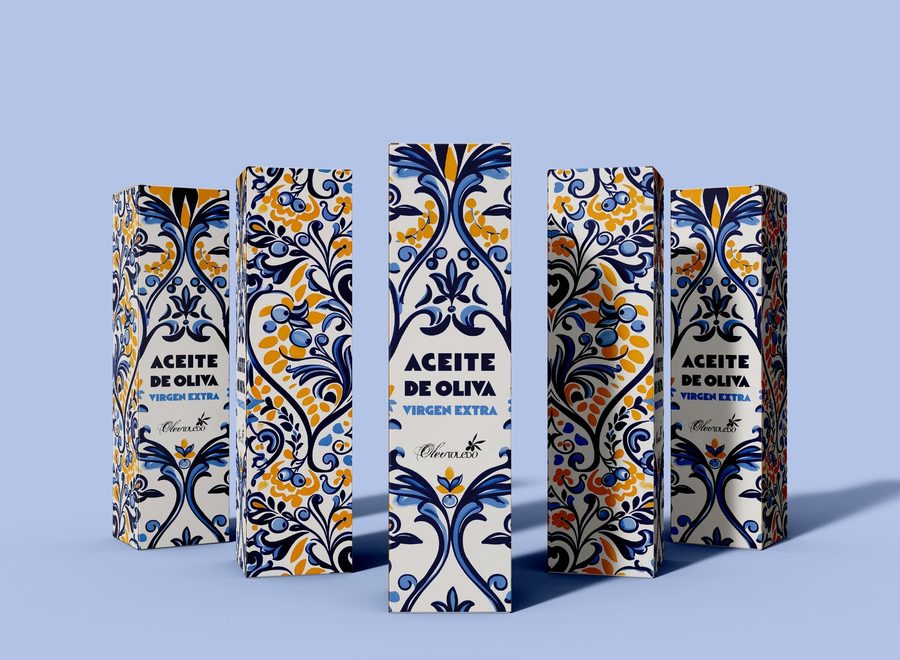 Oleotoledo · packaging de aceite con motivos cerámicos de Talavera