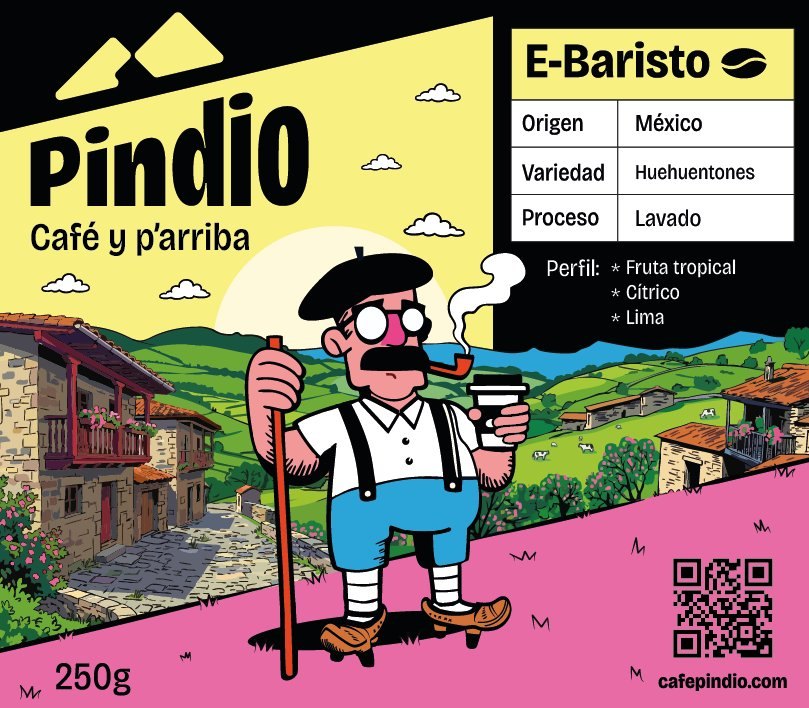Etiqueta del café E-Baristo en alta resolución